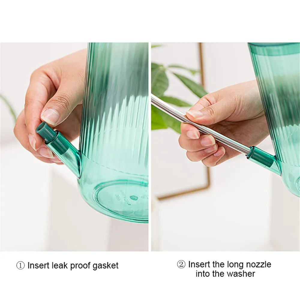 Watering Can For Home Flowers Plastic Transparent Stainless Steel Long Spout Watering Can Pot Shatterproof Outdoor And Indoor