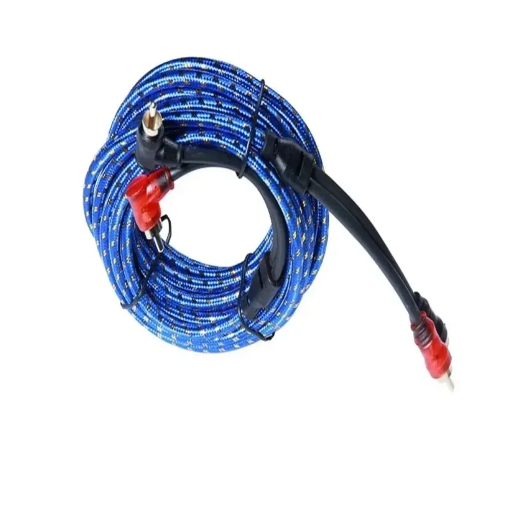 Premium Pure Copper Audio Cable for Car Subwoofer Amplifier System - 2RCA to 2RCA Signal Wire (Available in Various Lengths)
