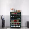 7 Layers Bamboo Shoe Storage Organizer Shoes Holder Dust-proof Entrance Bedroom Storage Cabinet Home Furniture 70*32*106cm Green 2