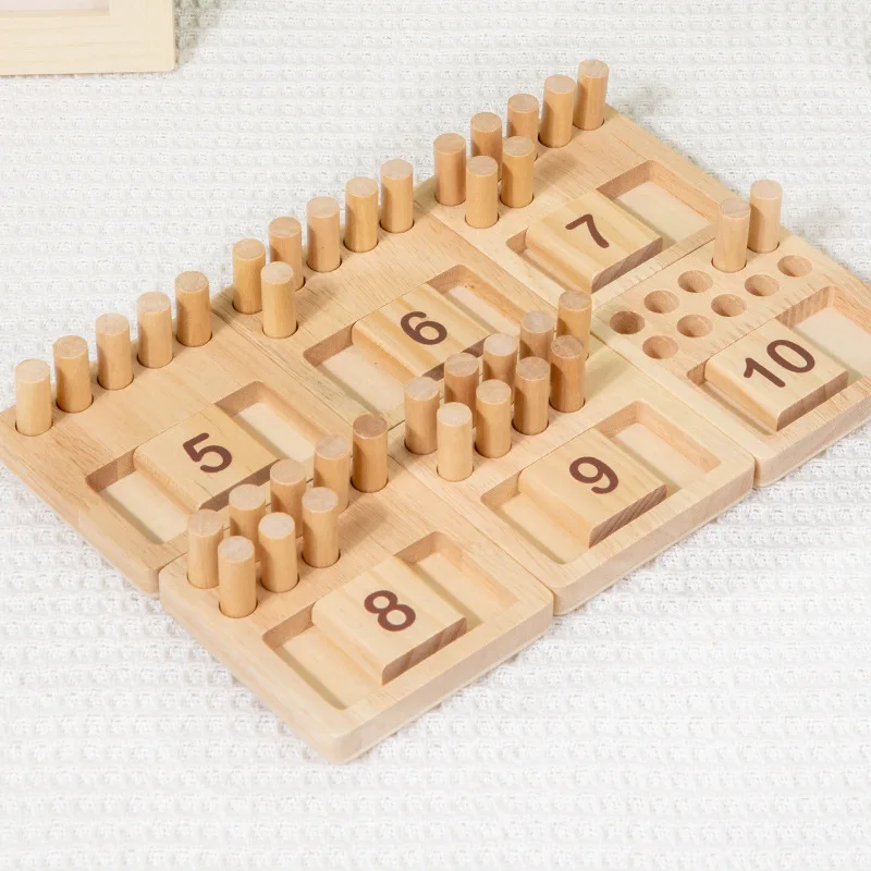 Children Montessori Wooden Sensory Math Board Stick Counting Matching Number Blocks Preschool Learning Educational Toys Toddlers