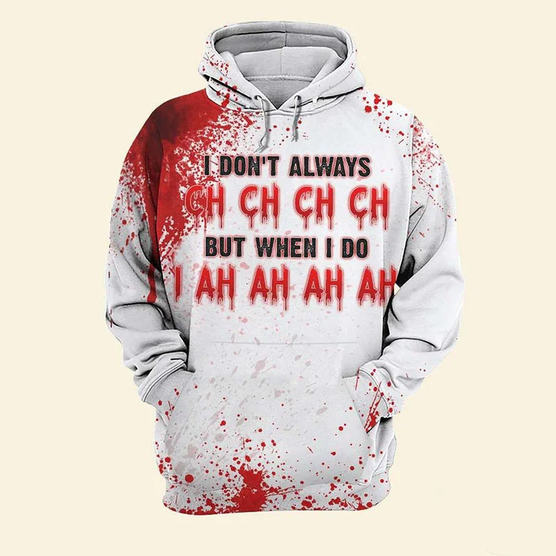 thumbnail image 1 of Sudadera con capucha de Halloween con estampado 3D para hombres y mujeres, sudadera con estampado de sangre aterrador, de manga larga, informal, para cosplay, sudadera holgada, 1 of 5