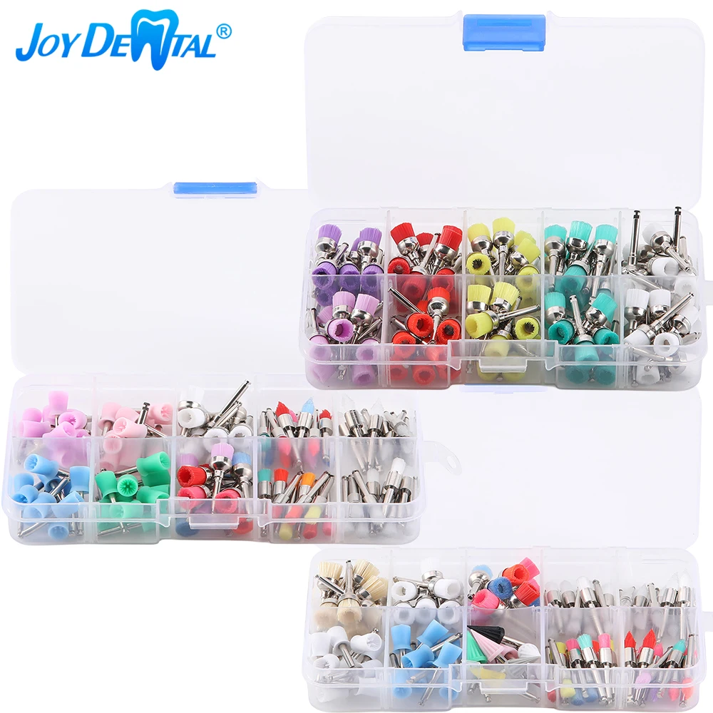 

JOY DENTAL 100pcs/Box Disposable Dental Polisher Nylon Brush Polishing Polisher Cup Teeth Whitening Brushes Dentist Tools