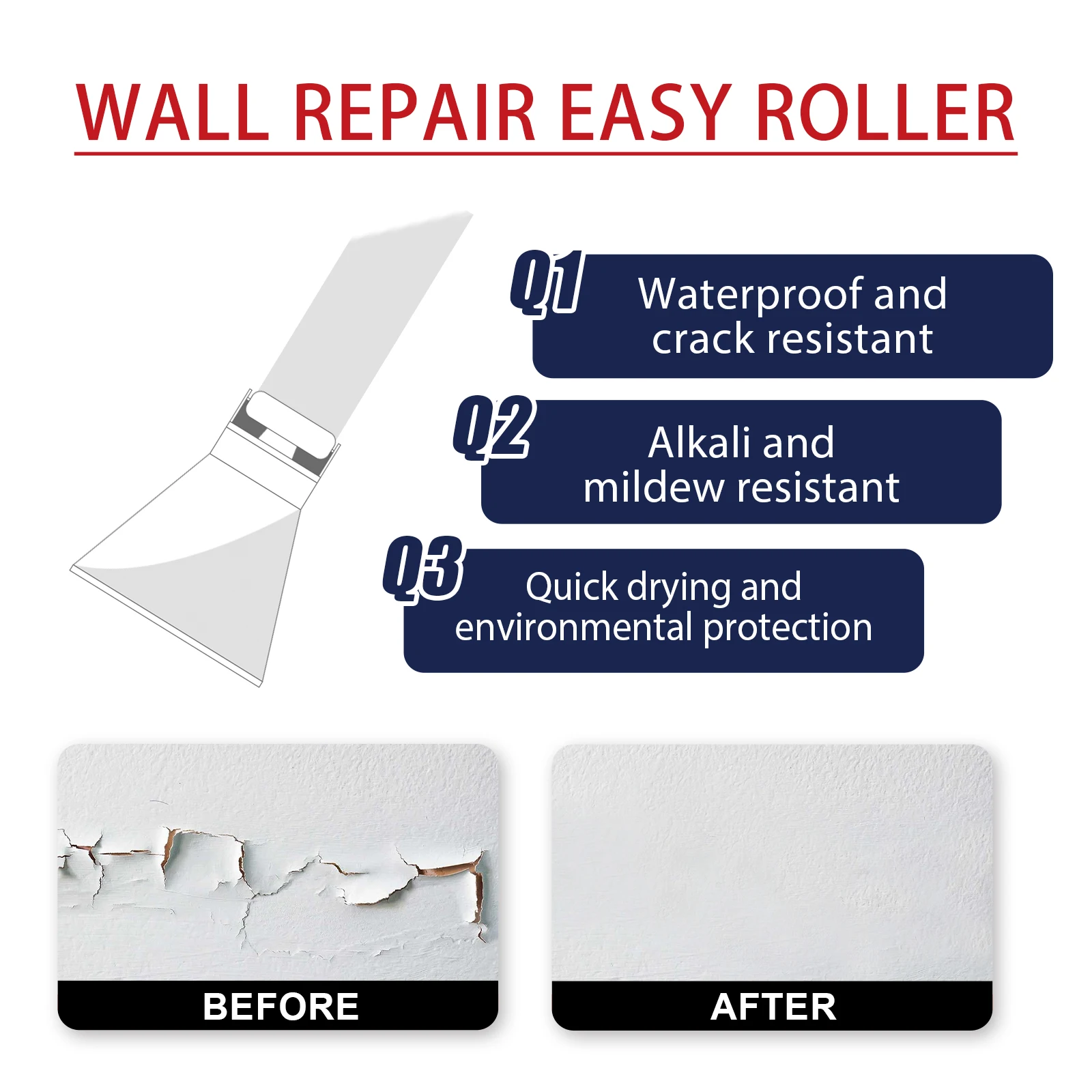 Wall Repair Paint Roller for Graffiti Cover Multi Color