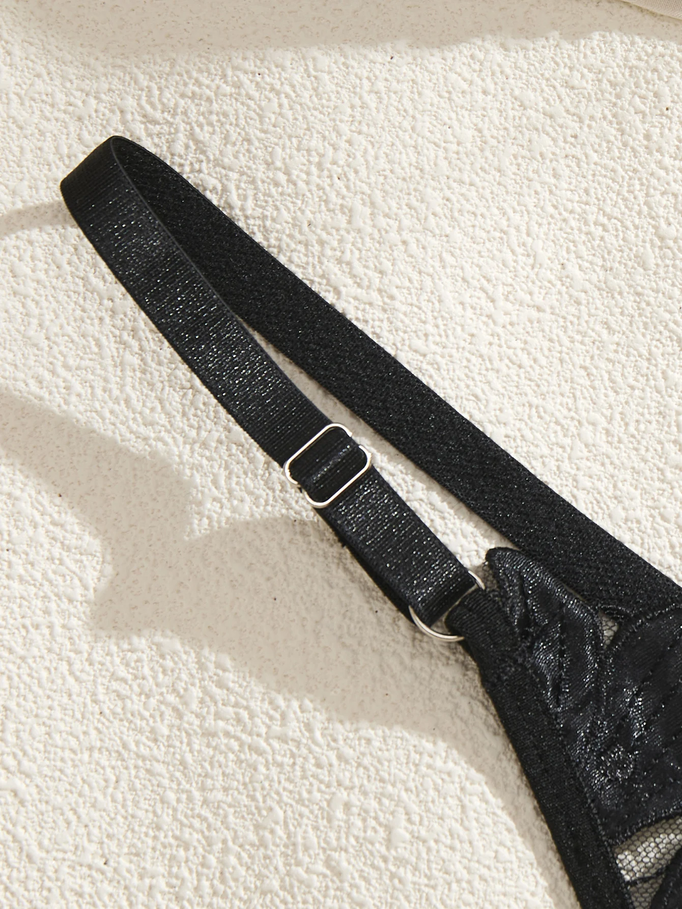 Schwarze französische Spitzenunterwäsche mit Blumenstickerei, sexy und weicher, stützender BH mit Stahlbügel, Valentinstags-Party ZA82403 – Detail 6