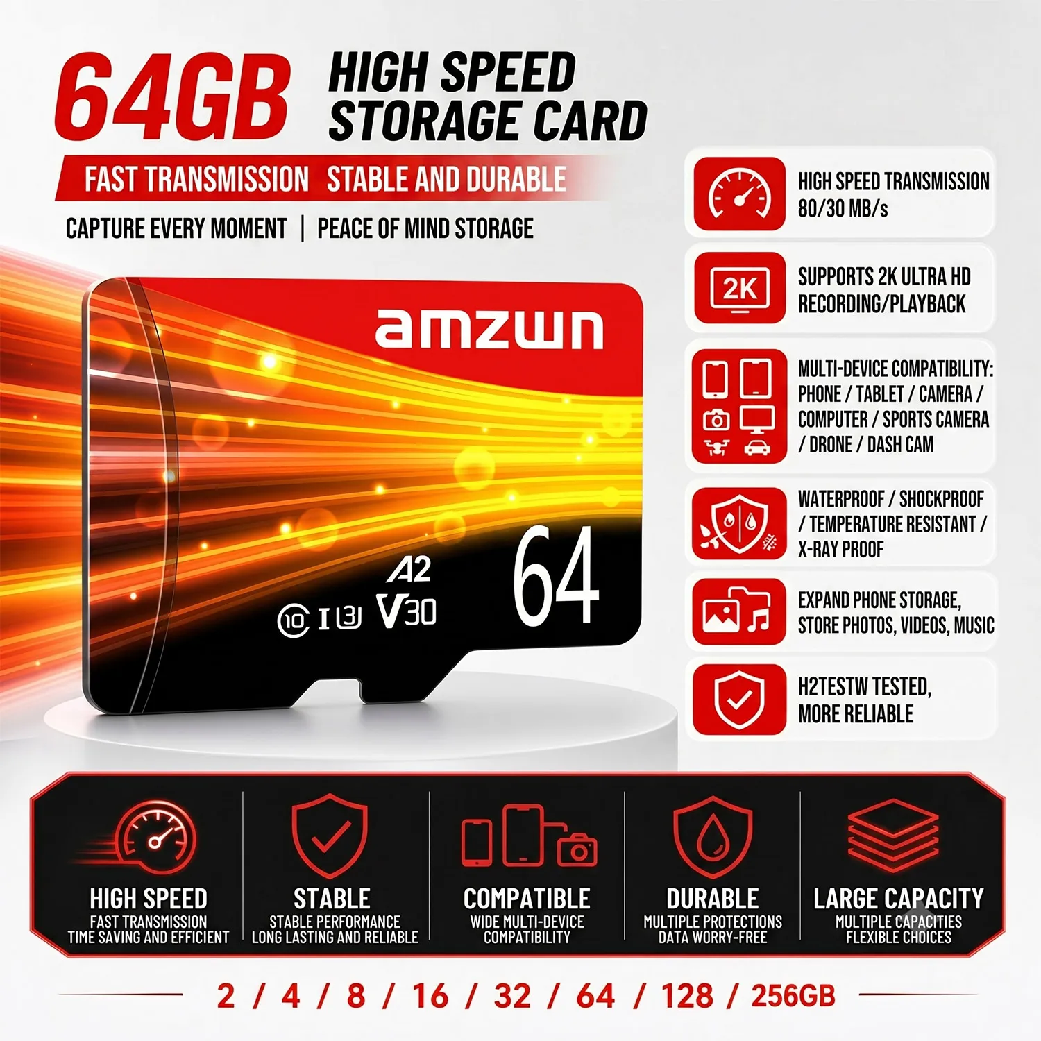 클래스 10 마이크로 SD 카드 TF 카드 32GB 64GB 128GB 256GB 고속 메모리 카드 빠른 읽기 및 쓰기