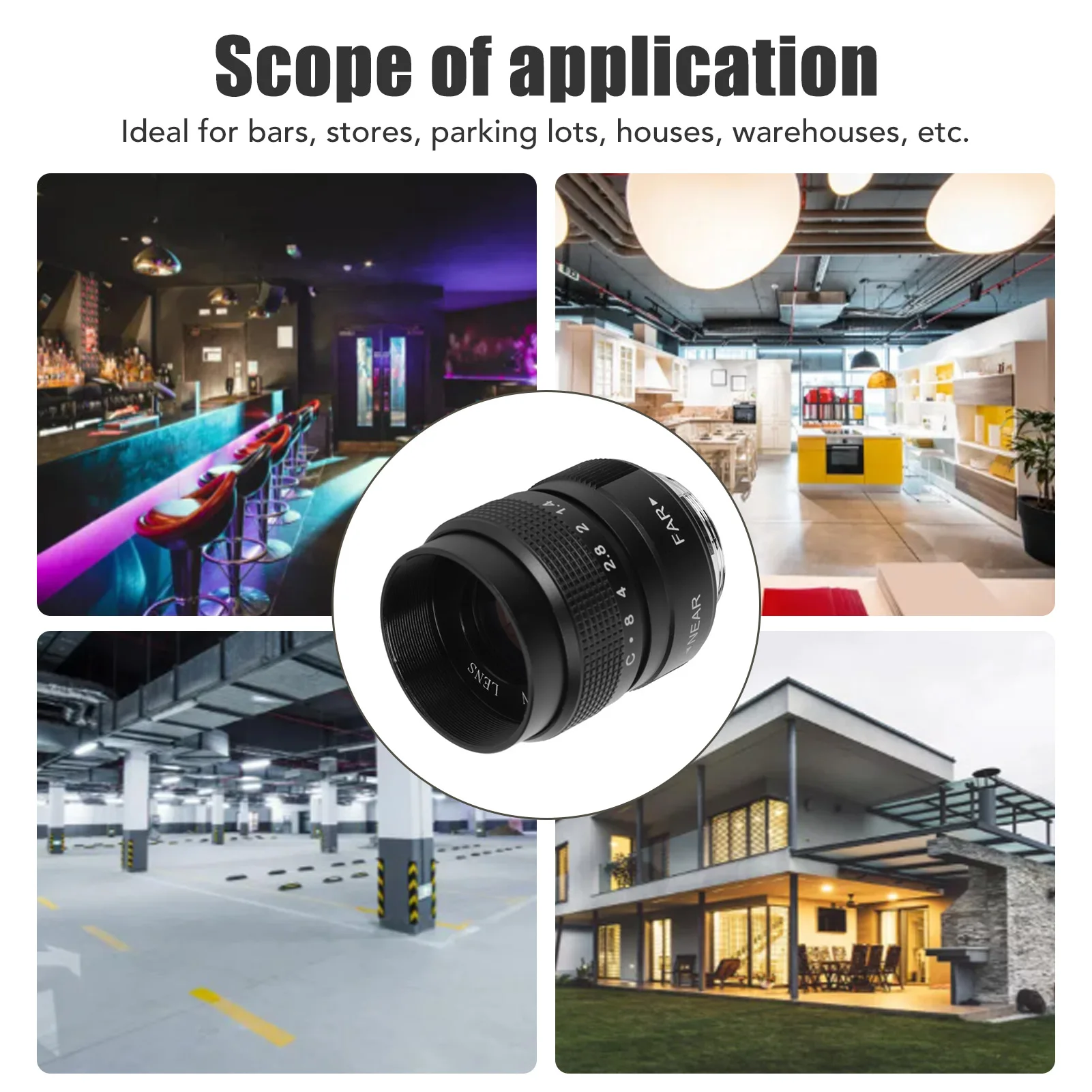 25mm F1.4 CCTV Lens Clear Efficient Light Conduction C Mount Camera Lens for Bar Shop Parking House Warehouse F1.4 CCTV Lens