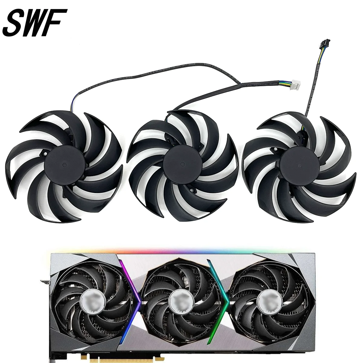 

95MM PLD10010B12HH GPU Cooler Fan Replacement For MSI GeForce RTX 3070 3070Ti 3080 3080Ti 3090 Ti SUPRIM X Graphics Video Card