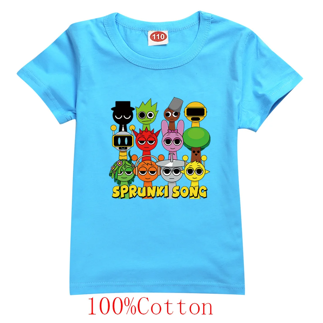 Spunki Song music Incredibox Children's Short Sleeve T-Shirt Horror Game Tops Cartoon Clothes Tees for Girls and Boys 5