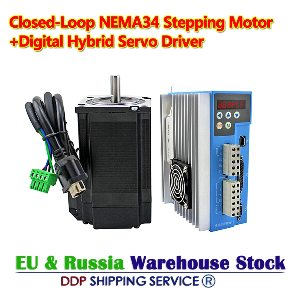 

Трехфазный комплект Драйвер шагового серводвигателя Nema42 Nema34 20 нм с замкнутым контуром LCDA2260H + 110 мм, гибридный цифровой серводвигатель forCNC, машина