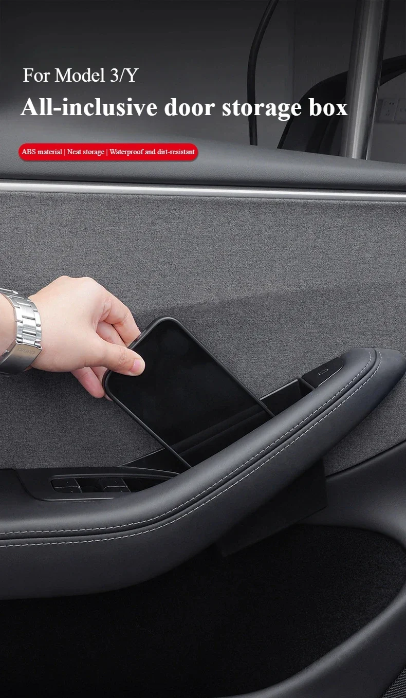 Für Tesla Neues Model Y L Juniper 2026 Zubehör Türgriff-Aufbewahrungsbox Model 3 Highland Innengriff-Organizer Behälter Ablage – Detail 2