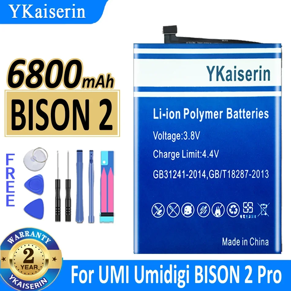 

6800mAh YKaiserin Battery For UMI Umidigi BISON 2 Pro Bateria