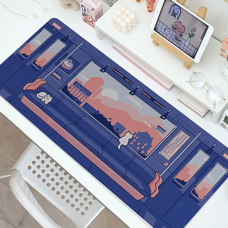 Charming Cat-Inspired Large Gaming Mouse Pad - Decorative Desk Mat & Computer Accessory