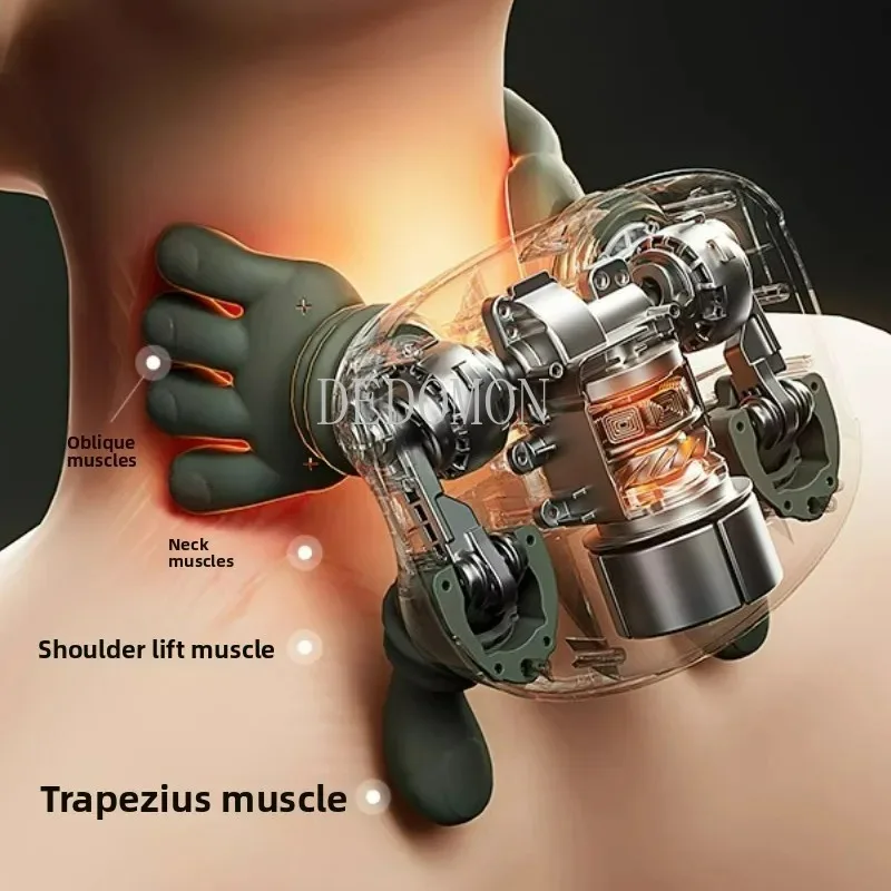 Finger Pressure Neck Massager Heated Back and Shoulder Massager Electric Kneading Neck Deep Massage Muscle Relax