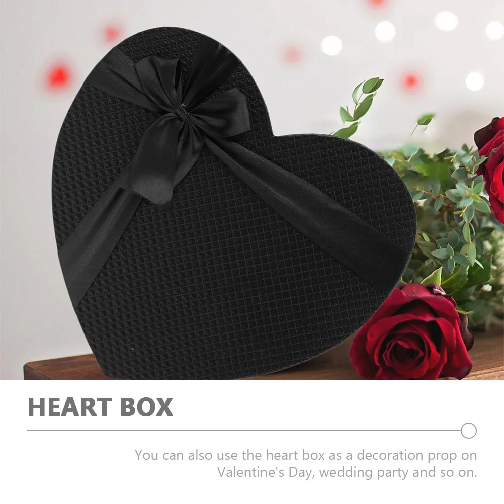 

Heart Shape Present Box Black Decorative Gift Box Nesting Stacking Gift Packaging Box Cardboard Cookie Box Flower Box Gift