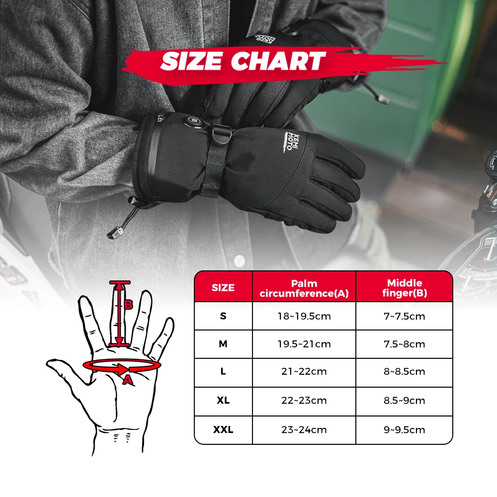 Kemimoto加熱手袋冬の雪モービルスクーターバイクスキーグローブ防水タッチスクリーン充電式バッテリーハンティング釣り バイクグローブ 冬用 防寒 撥水 バイク用グローブ冬 防風スマホ対応