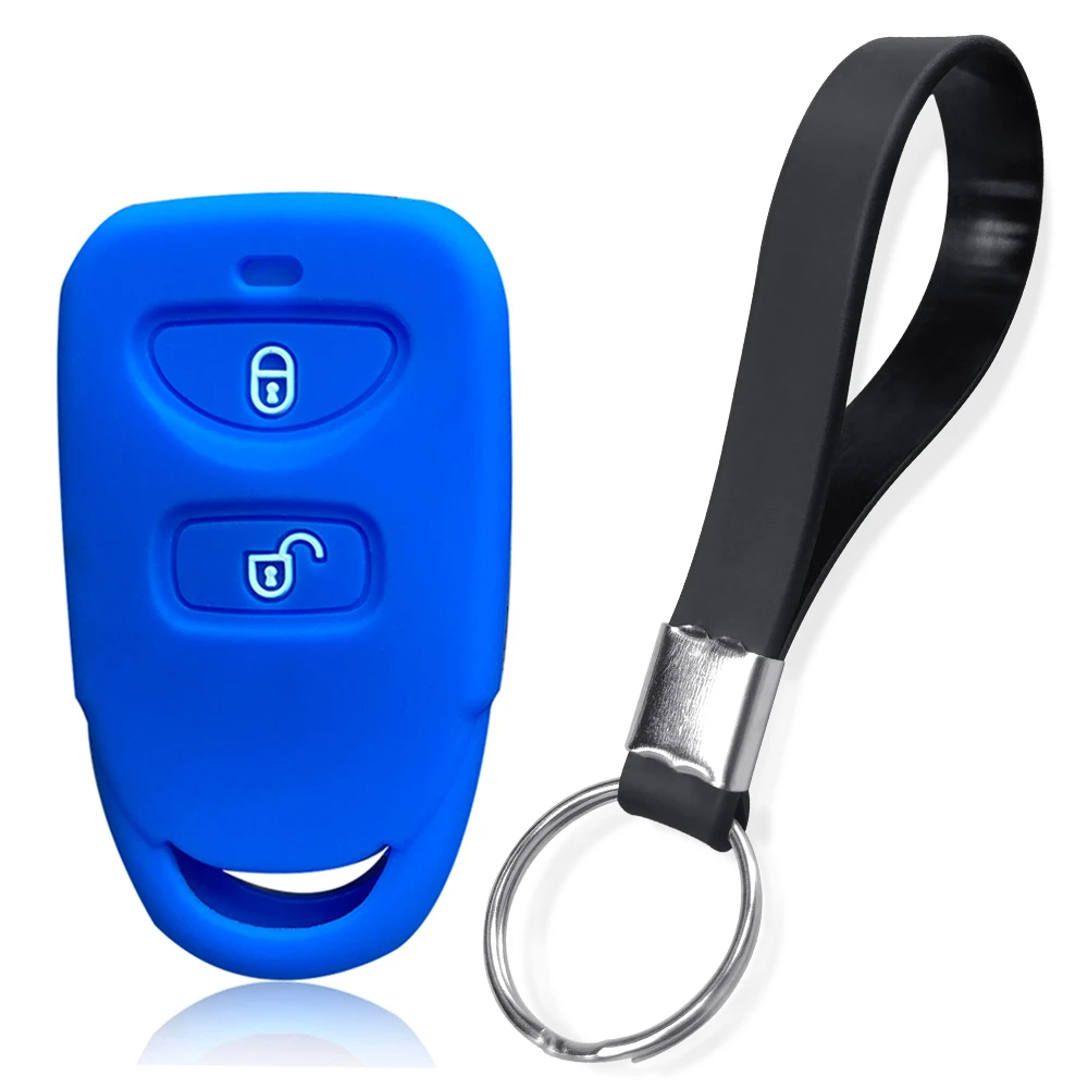 2 Buttons Silicone Car Remote Key Case For Hyundai Tucson Santa Fe Elantra Sonata Sportage Kia Carens Car Key Holder Cover