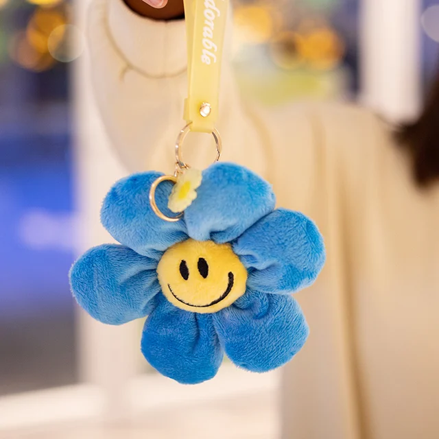 15cm Cute Smiley Flower Pendant Japanese Style Plush Toy Kawaii Flowers Doll Bag Pendant Keychain Home Decor Gifts Child Girl 6