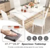 Dining Table Set for 4 Marble Kitchen Table and Chairs for 4, Comfortable PU Leather Chairs,Dining RoomTable Set for Small Space 6