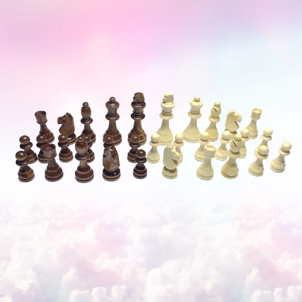 

32 Pcs Chess Board Game Accessories Magnetic Force Educational Toys Kids Bamboo