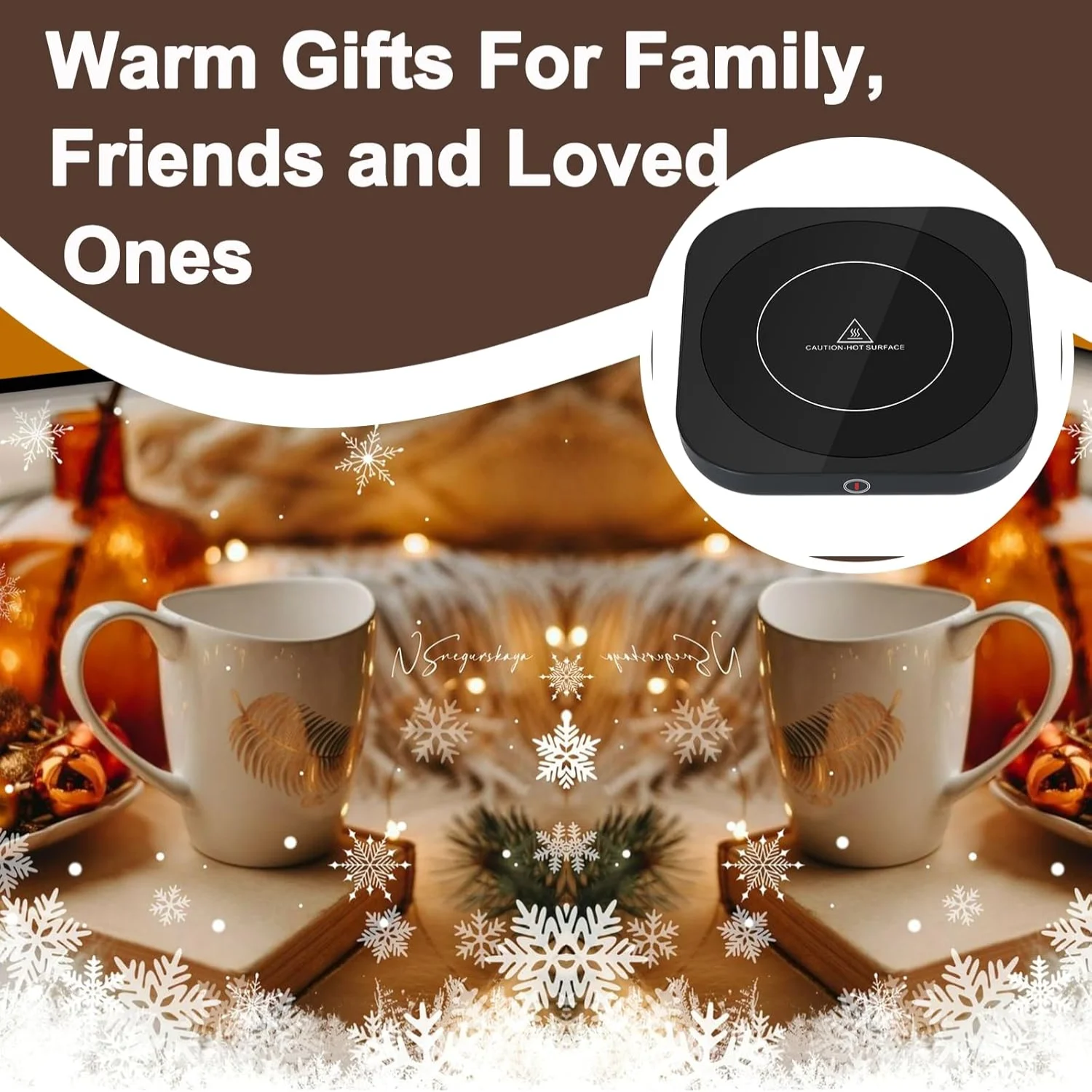 Coffee Cup Warmer for Desk Auto Shut Off & Temperature Settings-Beverage Tea Milk Wax Warmer Plate