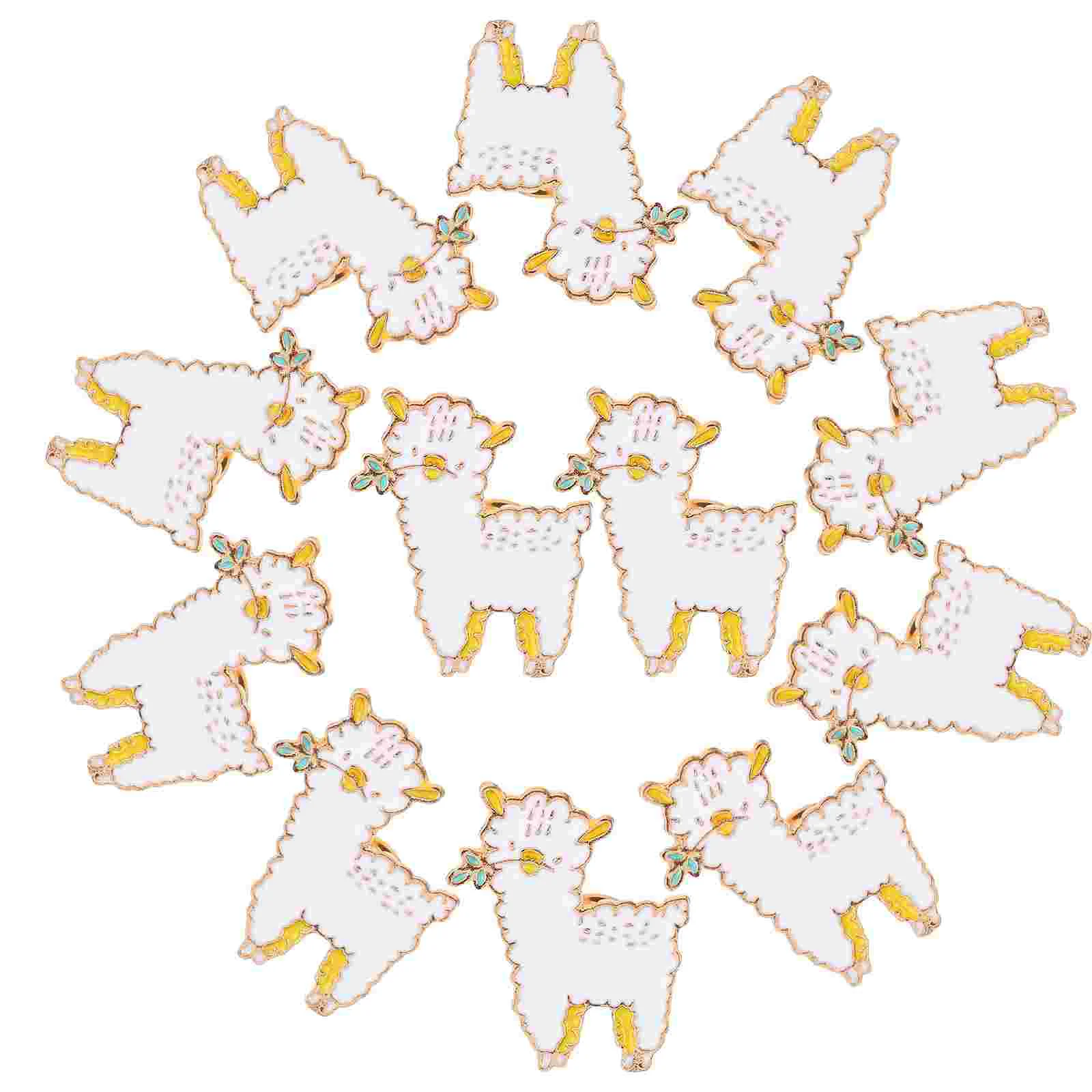 

12 Pcs Baby Sheep Badge Christmas Pins Decorative Brooch Little Backpack Alloy Bag Cartoon