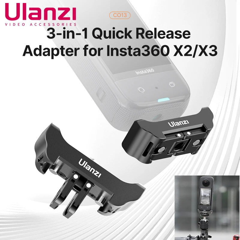 

FALCAM Quick Release Mount Base For Insta360 X2/X3 Plate Adapter With DJI-AC Mount 1/4" Screw Insta360 Action Camera Accessories