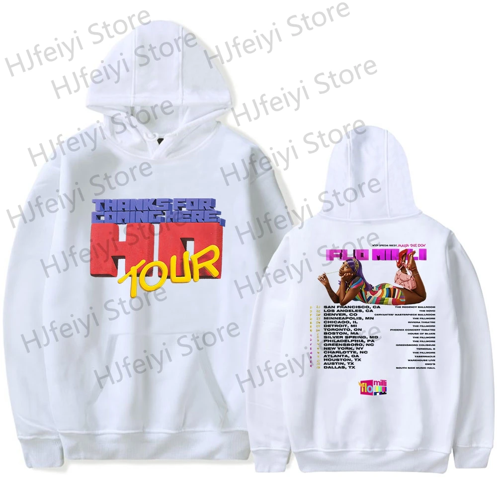 thumbnail image 1 of Sudadera con capucha Flo Milli Thanks For Coming Here Ho Tour para hombre y mujer, unisex, informal, de manga larga, para invierno, ropa de calle, 1 of 5