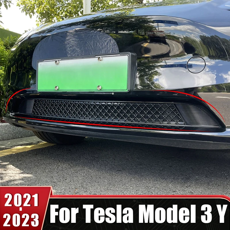 

For Tesla Model 3 Y 2021 2022 2023 High Quality ABS Car Front Grille Decorative Cover Lower Middle Net Board Trim Accessories
