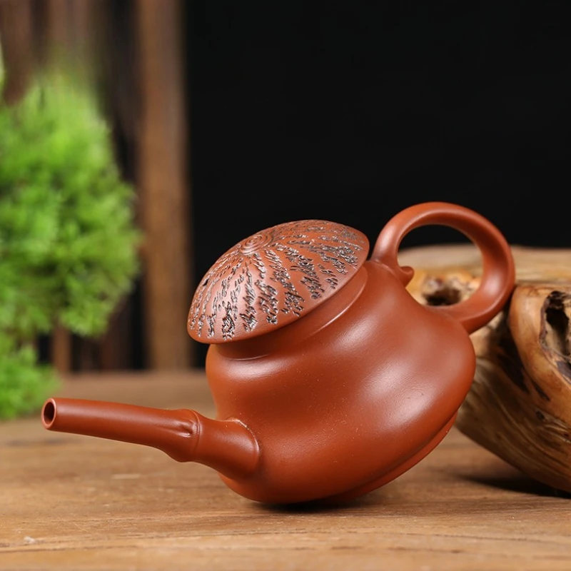 170ml Kung Fu Zisha Hand playing Teapot Yixing Purple Clay Mini Pot Small Capacity Kettle Pure Teaware