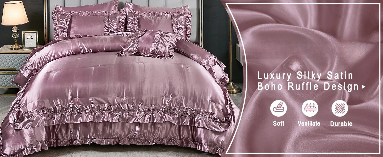 bean paste satin comforter set