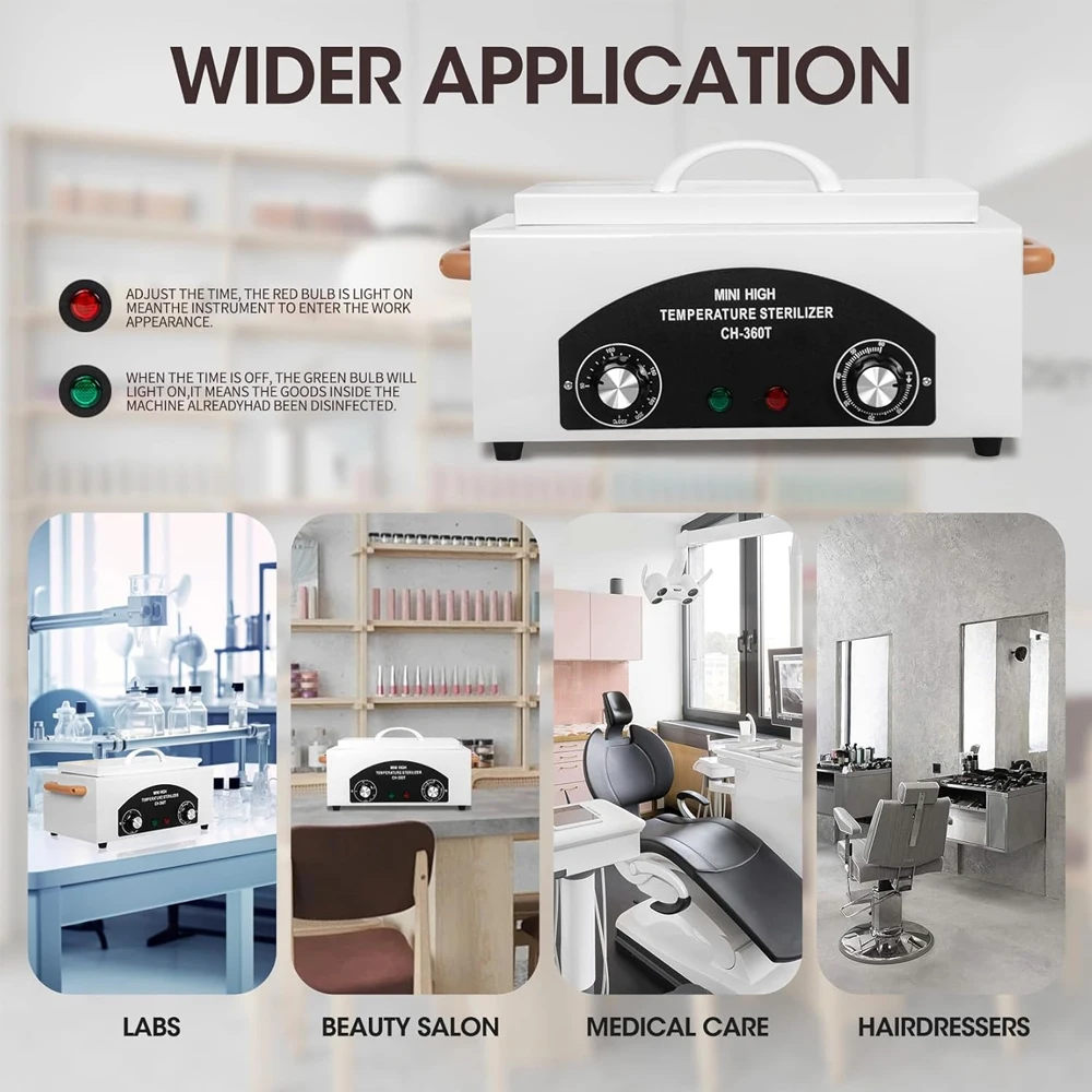 YIKOOLIN High Temperature Sterilizer 300W Nail Tool Sterilizer Dry Esterilizador De Manicura 1.5L Salon Equipment