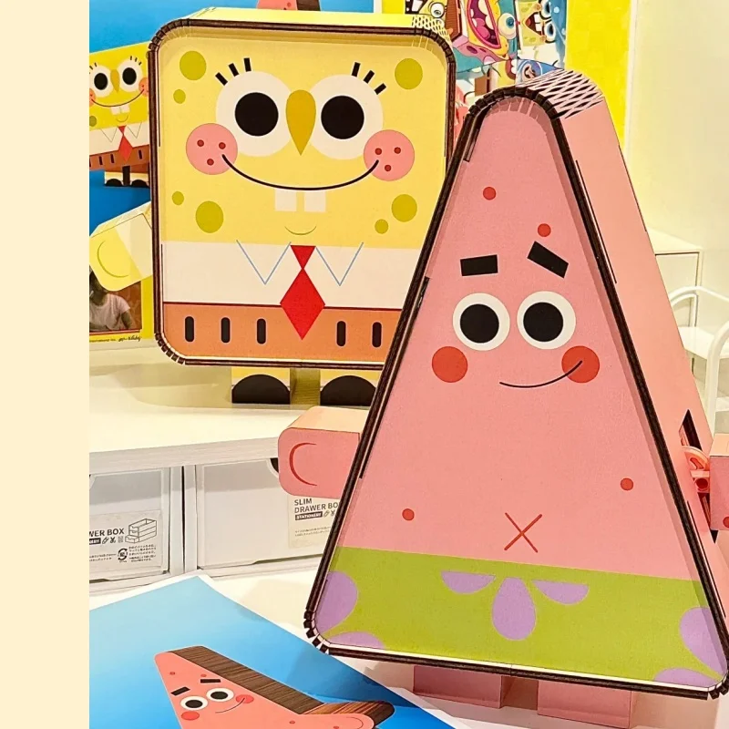 

25th Anniversary SpongeBob Patrick Star Building Blocks Wooden Model Ornaments Assembled Children's Toy Collection Gift