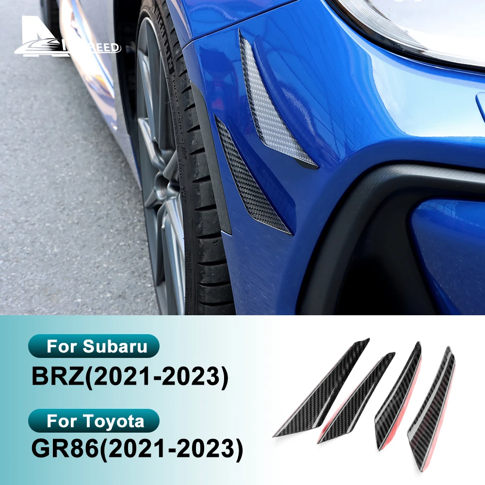 

Real Hard Carbon Fiber Car Front Fender Spoiler Side Blade RHD LHD Sticker For Subaru BRZ Toyota GR86 2021 2022 2023 Trim Bumper