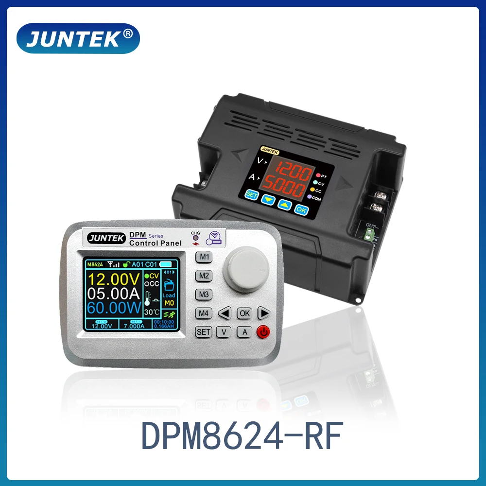 

JUNTEK DPM8624-RF 60V24A Remote Control DC DC Digital Adjustable Step Down Voltage Power Supply Buck Converter Tool Programmable