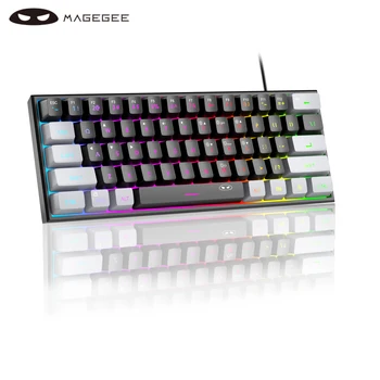 MageGee Mini 60% Gaming Keyboard, RGB Backlit 61 Key Ultra-Compact Keyboard, TS91 Ergonomic Waterproof Mechanical Feeling Office 7