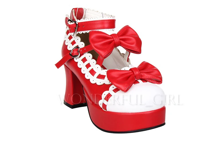 Neue japanische Stil Lolita Schuhe Dienstmädchen Cosplay Mädchen Prinzessin High Heels Damen Schuhe mit Schleife Größe 35-47 20