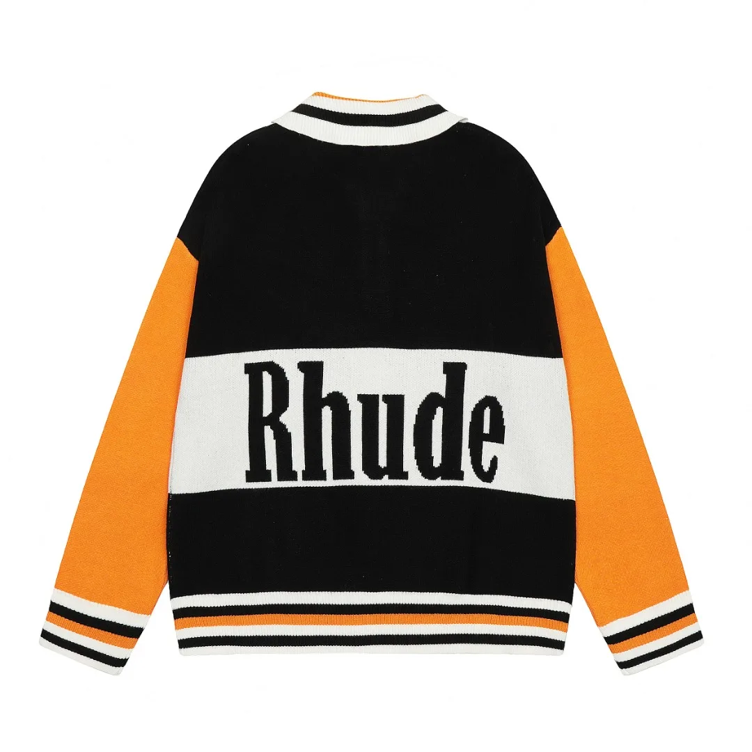 

2023ss 1:1 Best Quality Rhude Casual Versatile Knitted Sweater Men's Clothing Pullover Sweaters Jumpers Y2k Streetwear Clothes