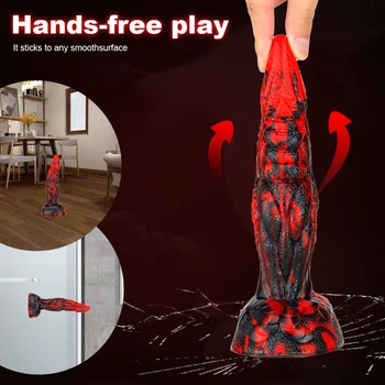 Liquid Silicone Realistic Strong Suction Prostate Massager Dildos Large Butt Plug Animal Monster Dragon Dildo Sex Toys For Women 4
