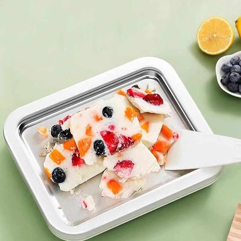 Stainless Steel Household Ice Cream Pan Fried Yogurt Machine Flat Bottomed Pan Fried Yogurt DIY Ice Cream Mini Version