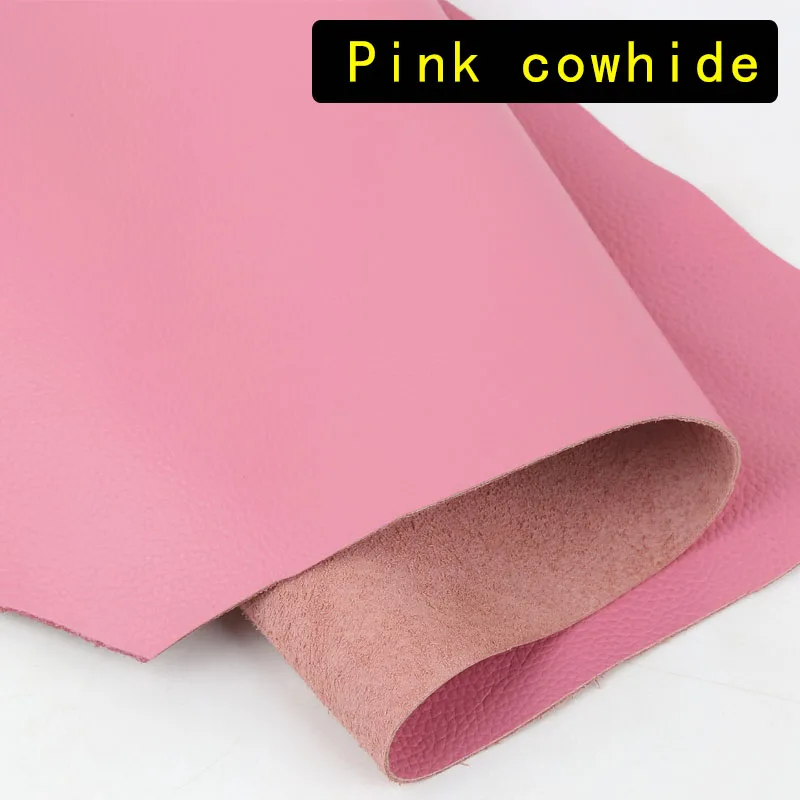 Elegant Pink Lychee Pattern Cowhide Leather for Home and Auto Upholstery