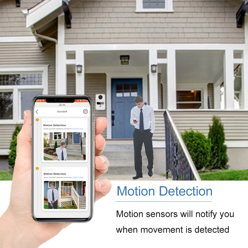 Videoportero inalámbrico con cámara inteligente, intercomunicador con  detección de movimiento, impermeable, para seguridad del hogar, Wifi, Tuya  - AliExpress