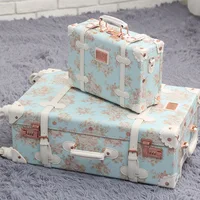 New Retro Luggage Cute Cherry Blossom Pink Trolley Case Silent Spinner Wheel 20 Inch Travel Cabin Suitcase 22/24/26 Inch Set