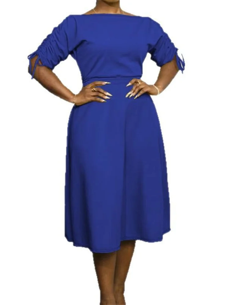 Wmstar Plus Size Two Piece Set Women Casual Bandage Sleeve  Top and Dress Sets Summer Clothes Matching Wholesale Dropshipping