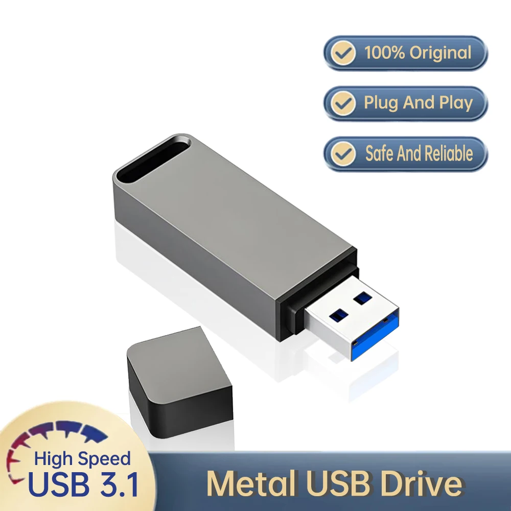 thumbnail image 1 of Memoria USB de metal de 1 TB, 2 TB, disco U irrompible de 256 GB, 512 GB, para PC, portátil, dispositivos de coche, memoria USB de audio, 1 of 5
