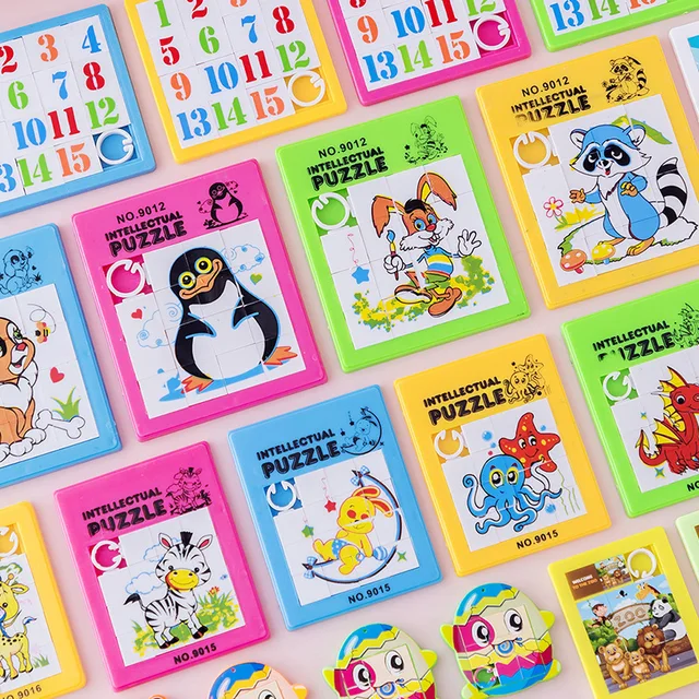 1 PCS Kids Puzzle Board Game for Children Adult Math Jigsaw Cartoon Animals Slide Puzzles Educational Toys Board Memorie Games 2