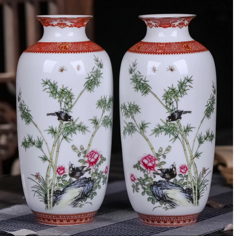 Antique Jingdezhen Ceramic Vase Eggshell Vase Desk Accessories Crafts Snow Flower Pot Traditional Chinese Style PorcelainVase flower vase ceramic vase