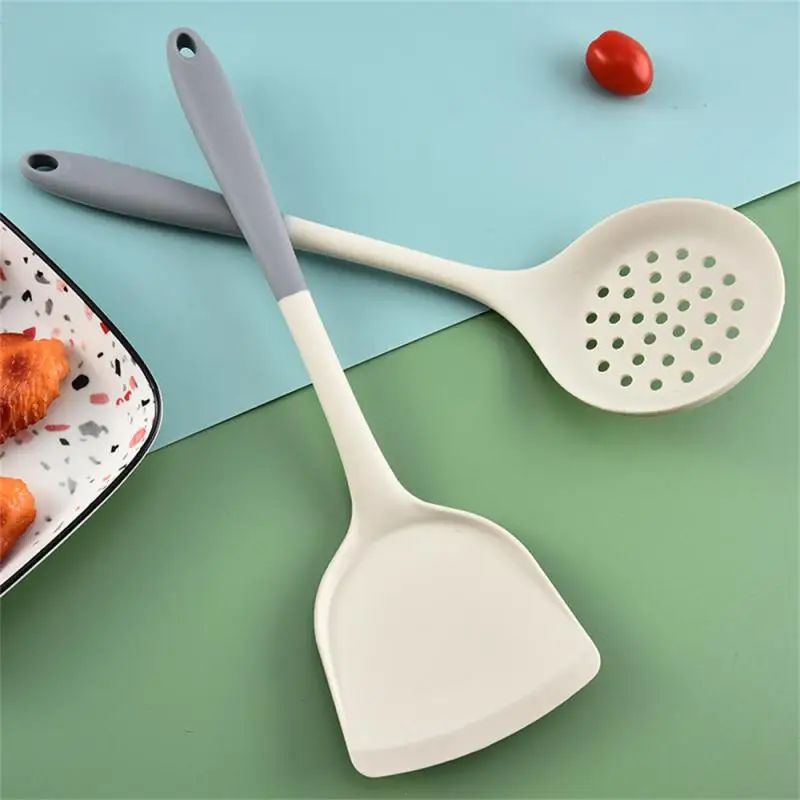 Cooking Silicone Strainer Food Non-Stick Heat-Resistant Wooden Handle Colander Spoon Skimmer Strainer Cooking Kitchen Tools