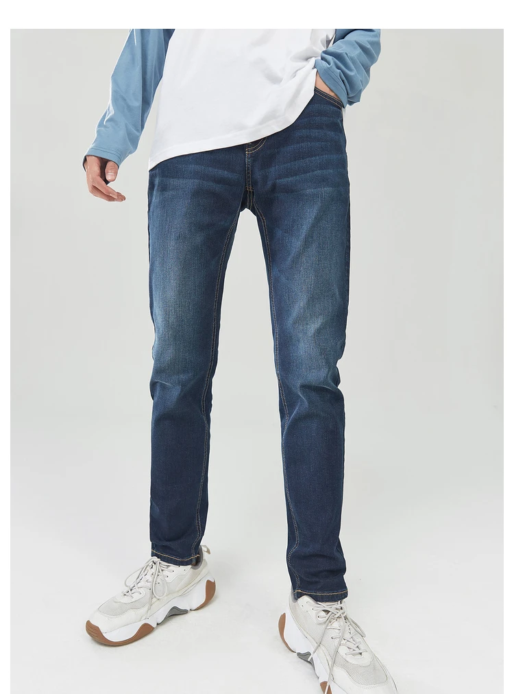 Metersbonwe Jeans Men Summer Basic Denim Pants Classic Washed Trousers Male Black Light Blue Simple Design Trousers Brand