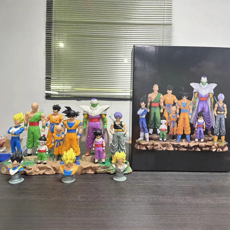 Anime Dragon Ball Kids Krillin Son Gohan Trunks Action Figures PVC Model Collection Desktop Decoration Toys Kids Birthday Gifts