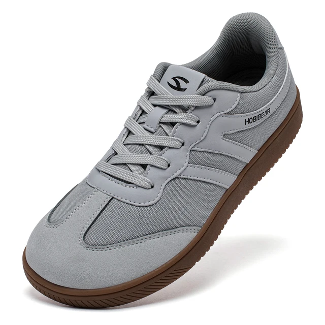 HOBIBEAR Wide Toe Sneakers Unisex Walking Shoes Lace Up fabric Non Slip Casual Sneaker 1